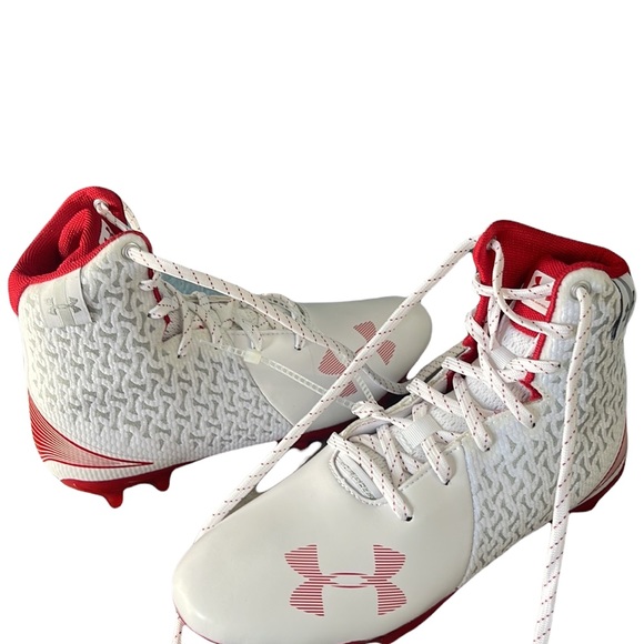 Under Armour Highlight MC Lacrosse Cleats White And Red  size 6 - Picture 5 of 11
